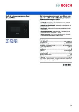 Product informatie BOSCH combi stoomoven met magnetron inbouw BFL523MB4