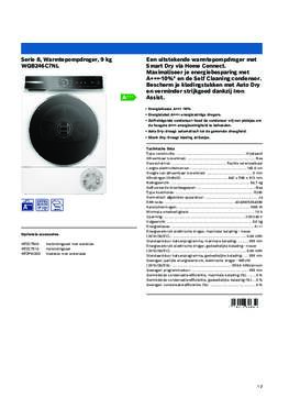 Product informatie BOSCH droger warmtepomp WQB246C7NL
