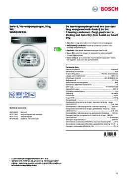 Product informatie BOSCH droger warmtepomp WQB246CENL