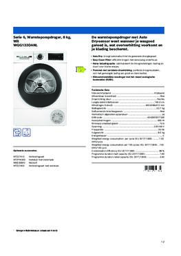 Product informatie BOSCH droger warmtepomp WQG133DANL