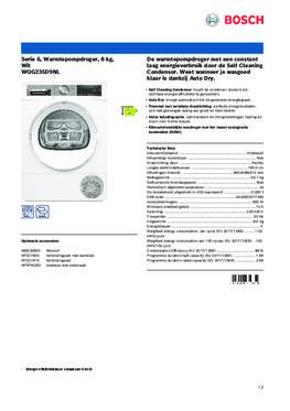 Product informatie BOSCH droger warmtepomp WQG235D9NL