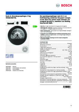 Product informatie BOSCH droger warmtepomp WQG245D7NL