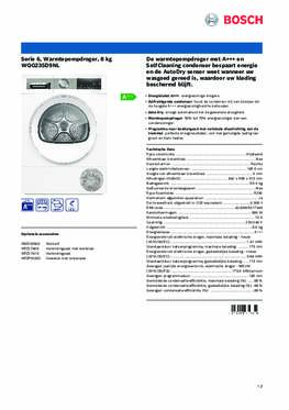 Product informatie BOSCH droger warmtepomp WQG245D9NL