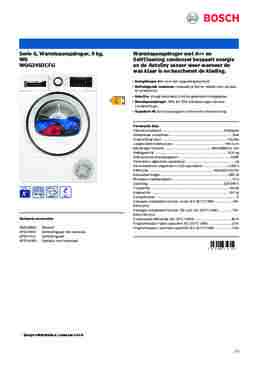 Product informatie BOSCH droger warmtepomp WQG245DCFG