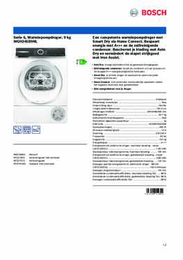 Product informatie BOSCH droger warmtepomp WQH245B9NL