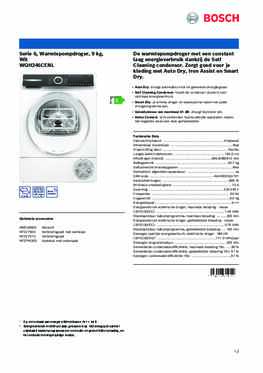 Product informatie BOSCH droger warmtepomp WQH246CENL