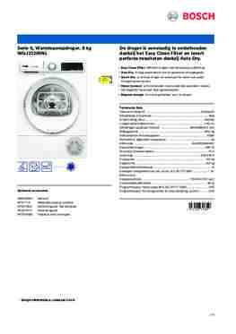 Product informatie BOSCH droger warmtepomp WQJ23209NL