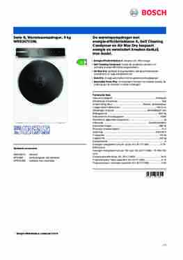 Product informatie BOSCH droger warmtepomp WRB247C5NL