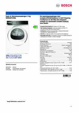 Product informatie BOSCH droger warmtepomp WRB247C9NL