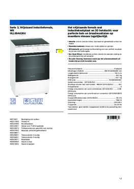 Product informatie BOSCH fornuis inductie HLL09A020U