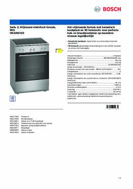 Product informatie BOSCH fornuis keramisch rvs HKA090150