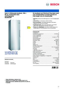 Product informatie BOSCH koelkast KSV36CIDP
