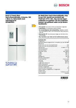 Product informatie BOSCH koelkast rvs KFD96APEA