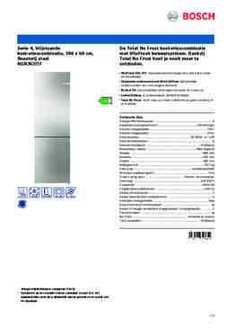 Product informatie BOSCH koelkast rvs KGN362I1F