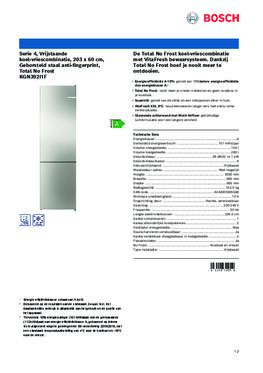 Product informatie BOSCH koelkast rvs KGN392I1F
