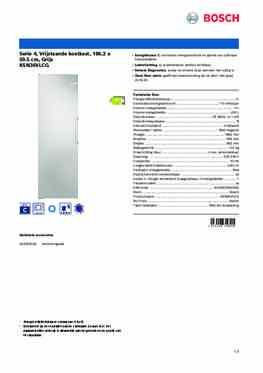 Product informatie BOSCH koelkast rvs look KSN36VLCG