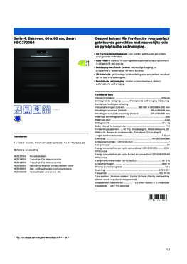 Product informatie BOSCH oven inbouw HBG3720B4