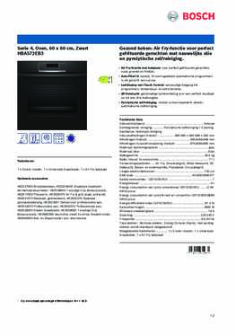 Product informatie BOSCH oven inbouw zwart HBA572EB3