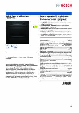 Product informatie BOSCH oven inbouw zwart HBG537BB3