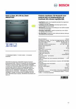 Product informatie BOSCH oven inbouw zwart HBG537EB3