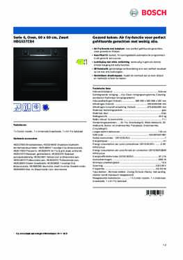 Product informatie BOSCH oven inbouw zwart HBG537EB4