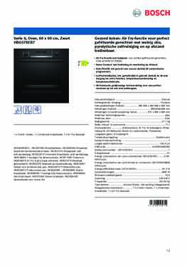 Product informatie BOSCH oven inbouw zwart HBG578EB7
