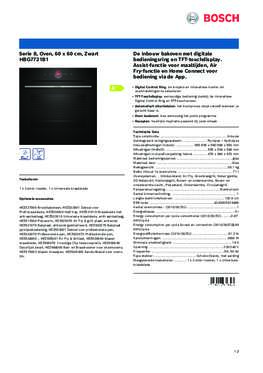 Product informatie BOSCH oven inbouw zwart HBG7721B1