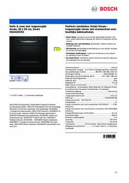 Product informatie BOSCH oven inbouw zwart HQA534EB3