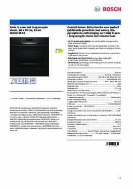 Product informatie BOSCH oven inbouw zwart HQG572EB3