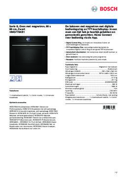 Product informatie BOSCH oven met magnetron inbouw HMG776KB1