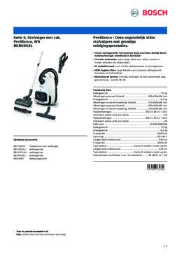 Product informatie BOSCH stofzuiger BGB6SIL0L