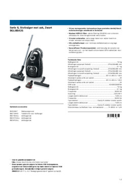 Product informatie BOSCH stofzuiger zwart BGL8BA3S