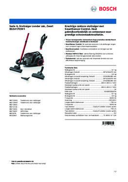 Product informatie BOSCH stofzuiger zwart BGS41POW1