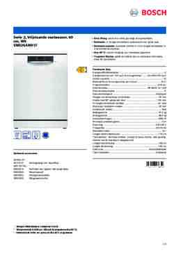 Product informatie BOSCH vaatwasser SMS26AW01F