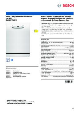 Product informatie BOSCH vaatwasser SMS2HTW02E