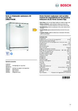 Product informatie BOSCH vaatwasser SMS2ITW43E