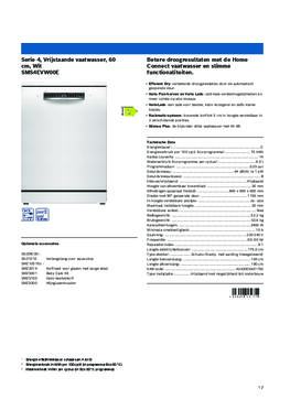 Product informatie BOSCH vaatwasser SMS4EVW00E