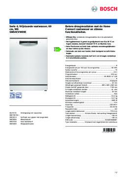 Product informatie BOSCH vaatwasser SMS4EVW09E