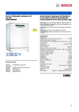Product informatie BOSCH vaatwasser SMS4HMW06E