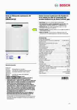 Product informatie BOSCH vaatwasser SMS4HUW18E
