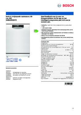 Product informatie BOSCH vaatwasser SMS6ZBW07E