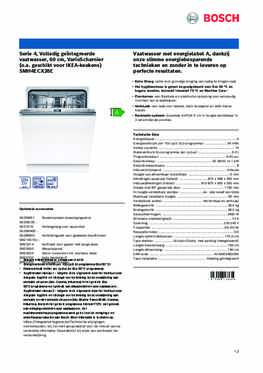 Product informatie BOSCH vaatwasser inbouw SMH4ECX28E