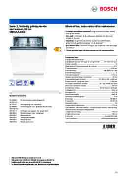 Product informatie BOSCH vaatwasser inbouw SMV25AX06E
