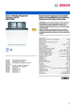 Product informatie BOSCH vaatwasser inbouw SMV2ITX09E
