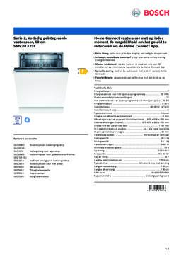Product informatie BOSCH vaatwasser inbouw SMV2ITX23E