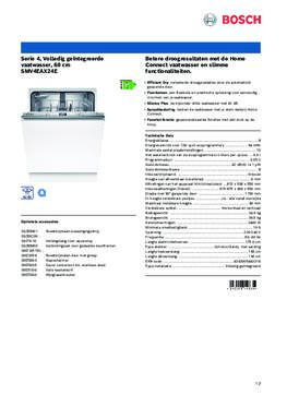 Product informatie BOSCH vaatwasser inbouw SMV4EAX24E