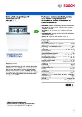 Product informatie BOSCH vaatwasser inbouw SMV4ECX27E