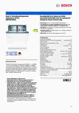 Product informatie BOSCH vaatwasser inbouw SMV4HAX09E