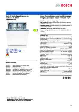 Product informatie BOSCH vaatwasser inbouw SMV4HBX13E