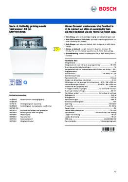 Product informatie BOSCH vaatwasser inbouw SMV4HVX00E